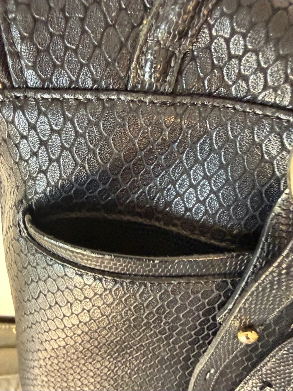 Brahmin Black Textured One Of A Kind Vintage Backpack with Gold Hardware